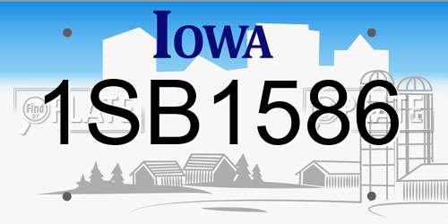 1SB1586 Iowa License Plate