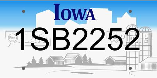 1SB2252 Iowa License Plate