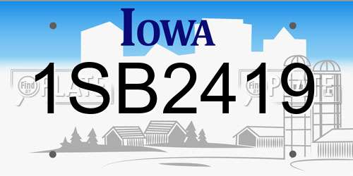 1SB2419 Iowa License Plate