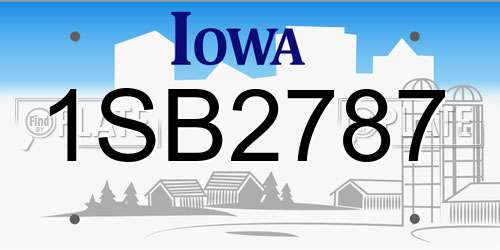 1SB2787 Iowa License Plate