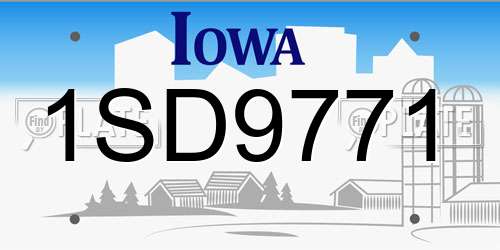 1SD9771 Iowa License Plate