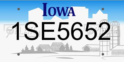 1SE5652 Iowa License Plate