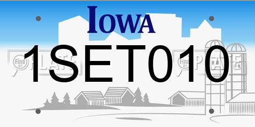 1SET010 Iowa License Plate