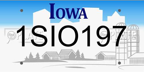 1SIO197 Iowa License Plate