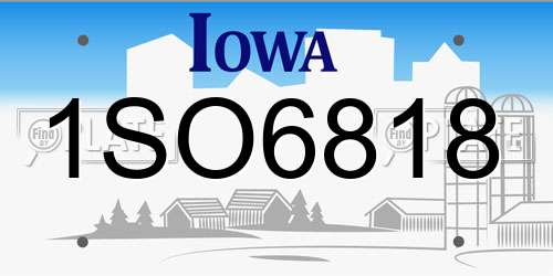 1SO6818 Iowa License Plate
