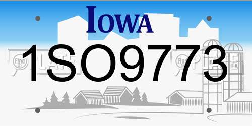 1SO9773 Iowa License Plate