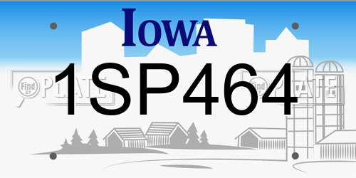 1SP464 Iowa License Plate