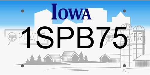 1SPB75 Iowa License Plate