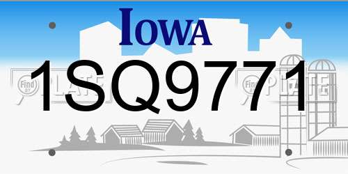 1SQ9771 Iowa License Plate