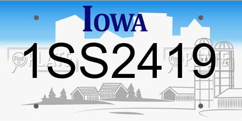 1SS2419 Iowa License Plate