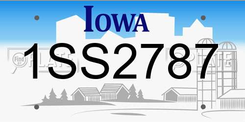 1SS2787 Iowa License Plate
