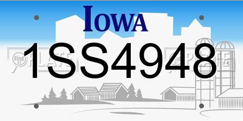 1SS4948 Iowa License Plate