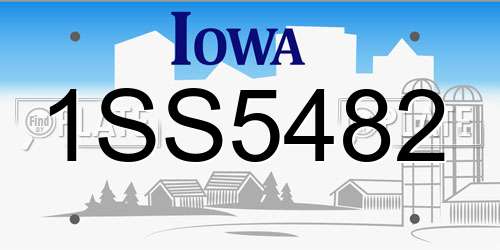 1SS5482 Iowa License Plate