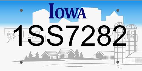 1SS7282 Iowa License Plate