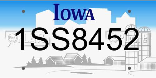 1SS8452 Iowa License Plate
