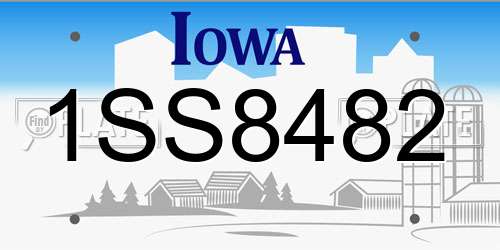 1SS8482 Iowa License Plate