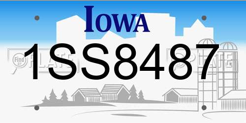 1SS8487 Iowa License Plate