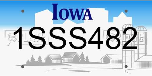 1SSS482 Iowa License Plate