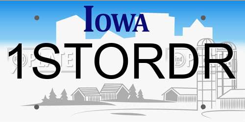 1STORDR Iowa License Plate