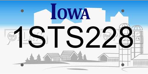 1STS228 Iowa License Plate
