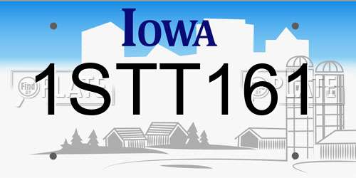 1STT161 Iowa License Plate