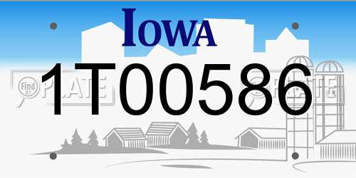 1T00586 Iowa License Plate