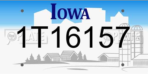 1T16157 Iowa License Plate