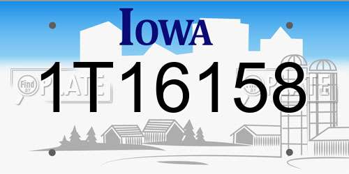 1T16158 Iowa License Plate