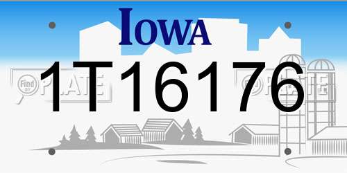 1T16176 Iowa License Plate