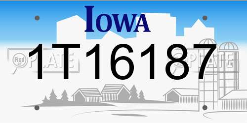 1T16187 Iowa License Plate