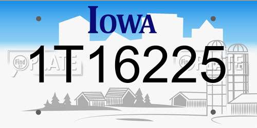 1T16225 Iowa License Plate