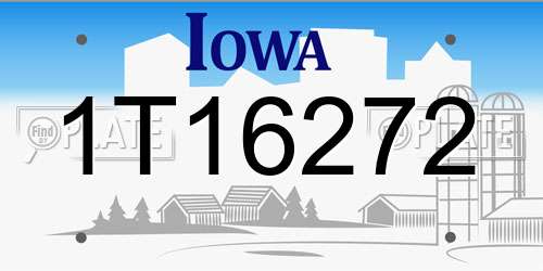 1T16272 Iowa License Plate