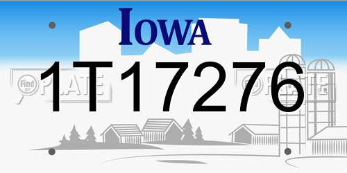 1T17276 Iowa License Plate