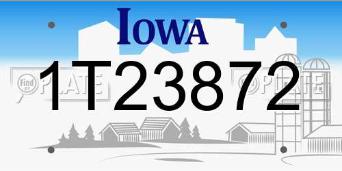 1T23872 Iowa License Plate