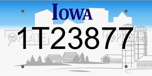1T23877 Iowa License Plate