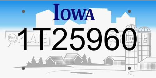 1T25960 Iowa License Plate