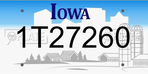 1T27260 Iowa License Plate