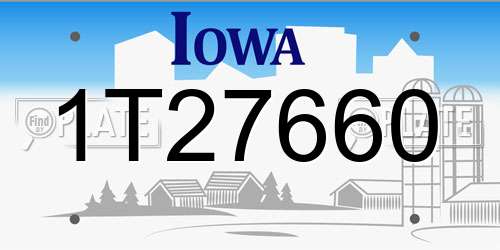 1T27660 Iowa License Plate
