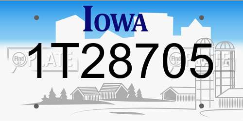 1T28705 Iowa License Plate