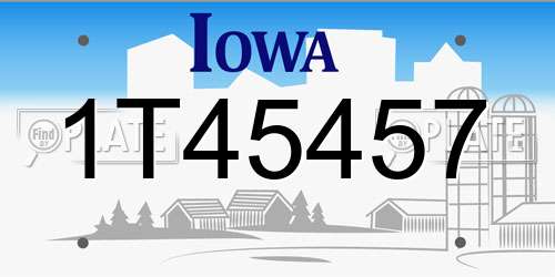 1T45457 Iowa License Plate