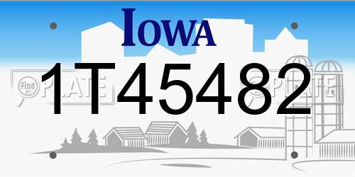 1T45482 Iowa License Plate