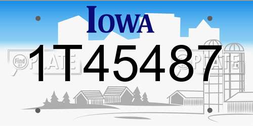 1T45487 Iowa License Plate