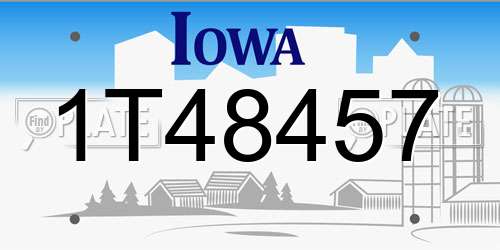1T48457 Iowa License Plate