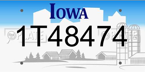 1T48474 Iowa License Plate
