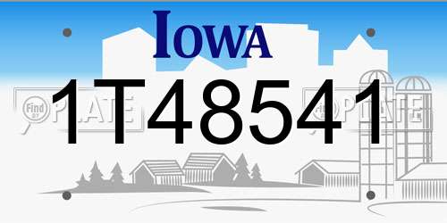 1T48541 Iowa License Plate