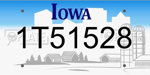 1T51528 Iowa License Plate