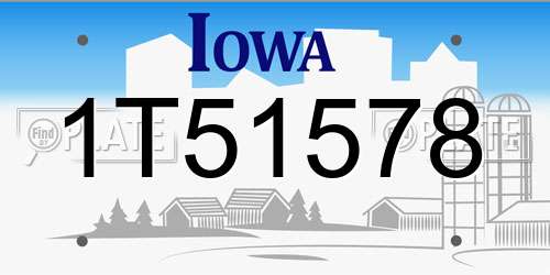 1T51578 Iowa License Plate