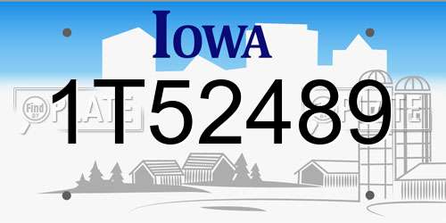 1T52489 Iowa License Plate
