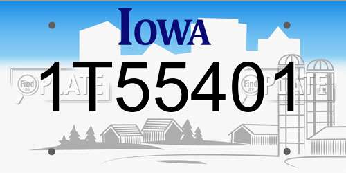 1T55401 Iowa License Plate