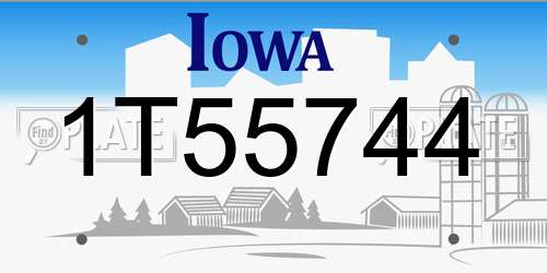 1T55744 Iowa License Plate